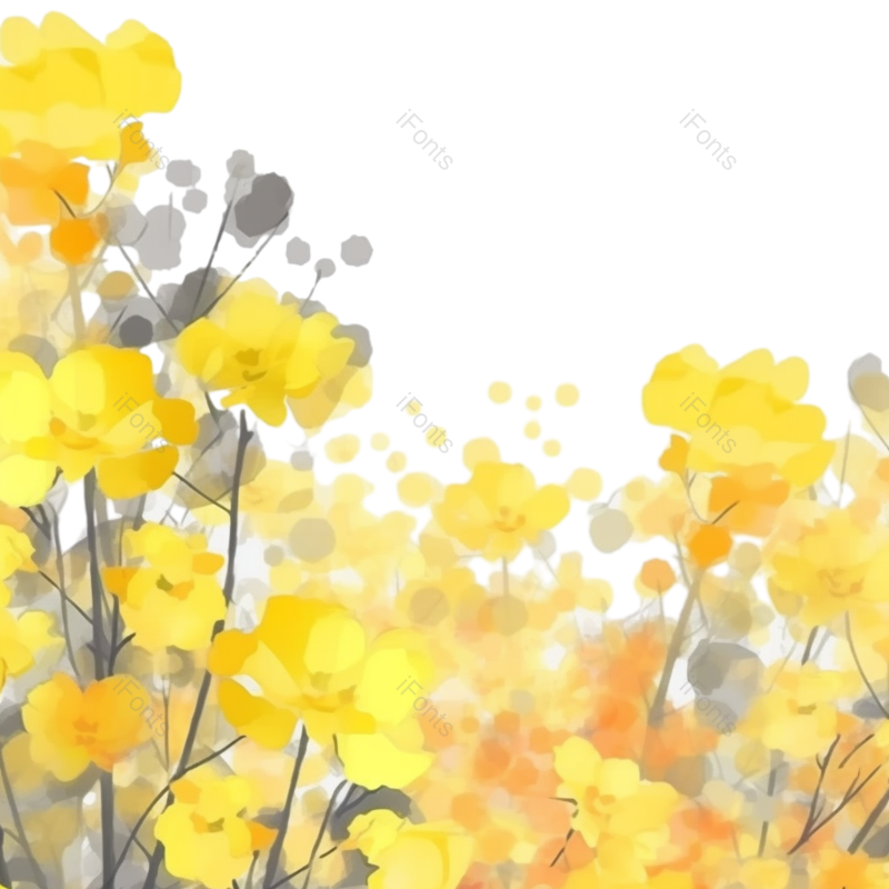 元素图片,清新元素,黄色的花PNG,户外免抠素材